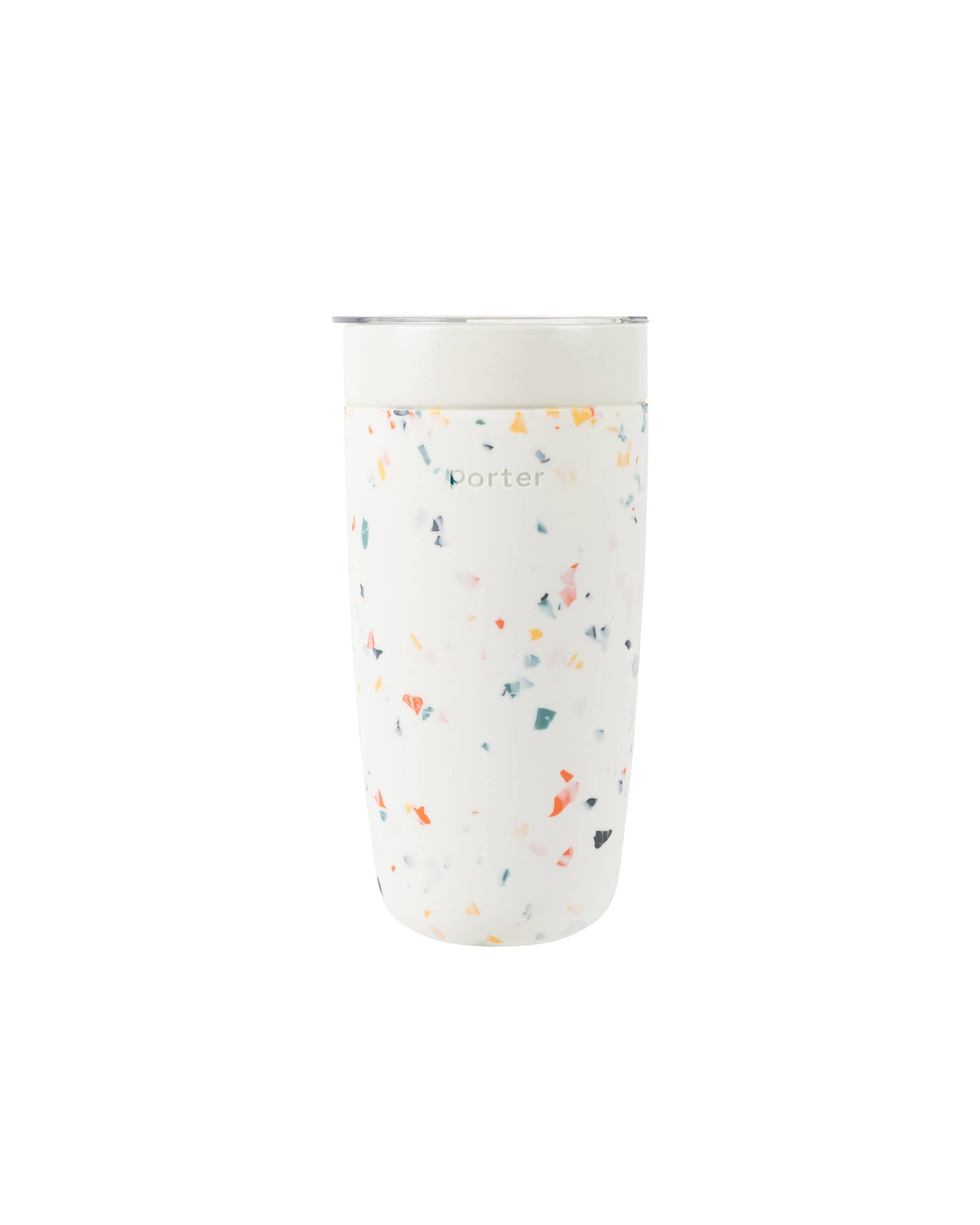 Insulated Ceramic Stainless Steel Coffee & Drink Tumbler: Terrazzo Cream
