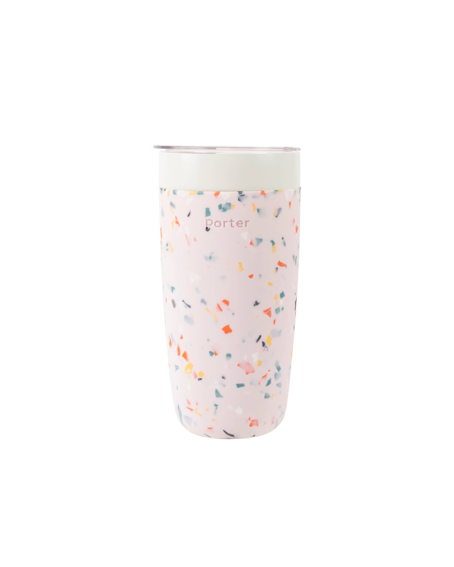 Insulated Ceramic Stainless Steel Coffee & Drink Tumbler: Terrazzo Cream