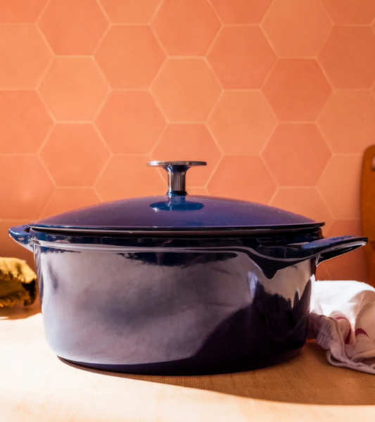 2QT Enameled Cast Iron Saucepan - Harbour Blue