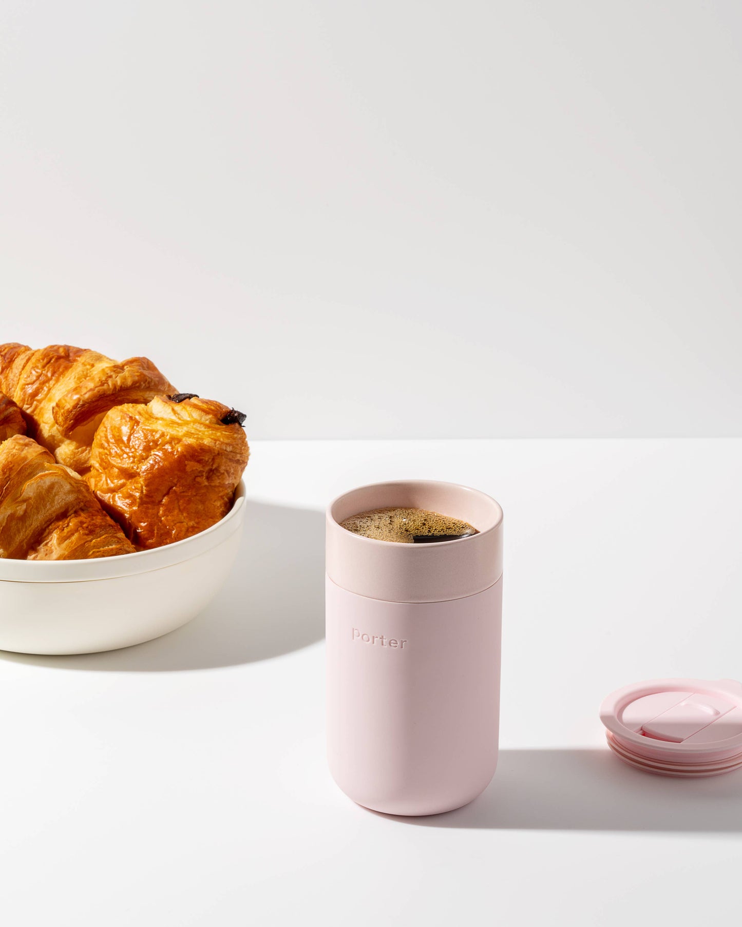 Porter Ceramic Reusable Coffee Mug 16oz: Charcoal