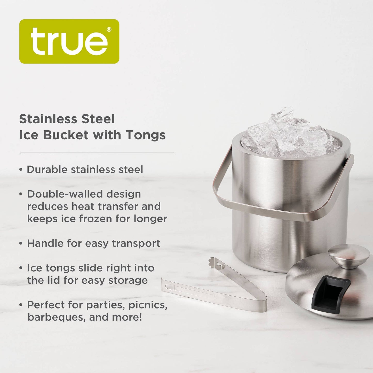 Insulated Stainless Steel Handled Ice Bucket