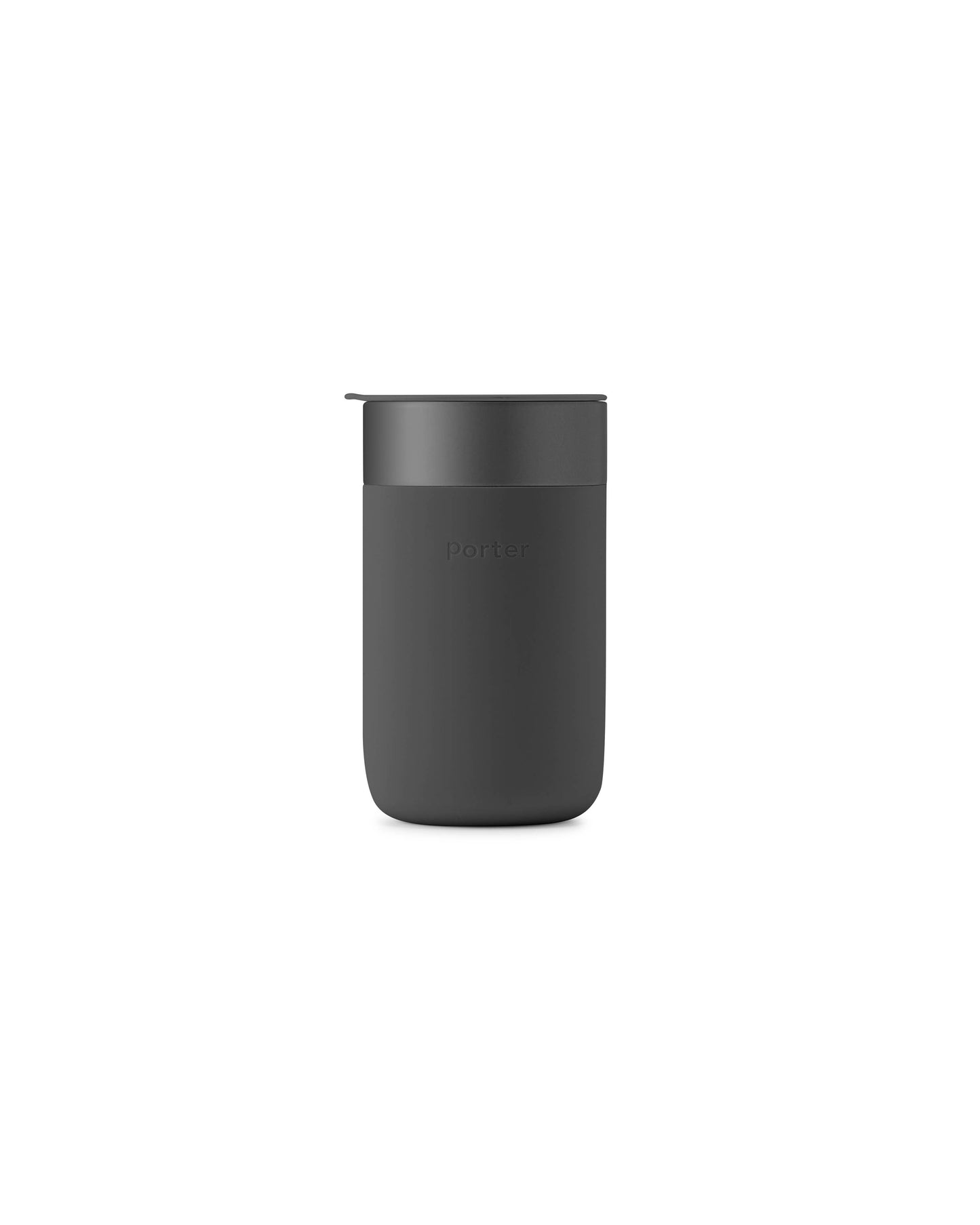 Porter Ceramic Reusable Coffee Mug 16oz: Charcoal