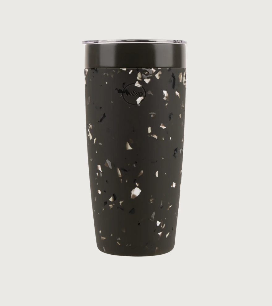 Insulated Ceramic Stainless Steel Coffee & Drink Tumbler: Terrazzo Charcoal