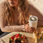 Insulated Ceramic Stainless Steel Coffee & Drink Tumbler: Terrazzo Cream