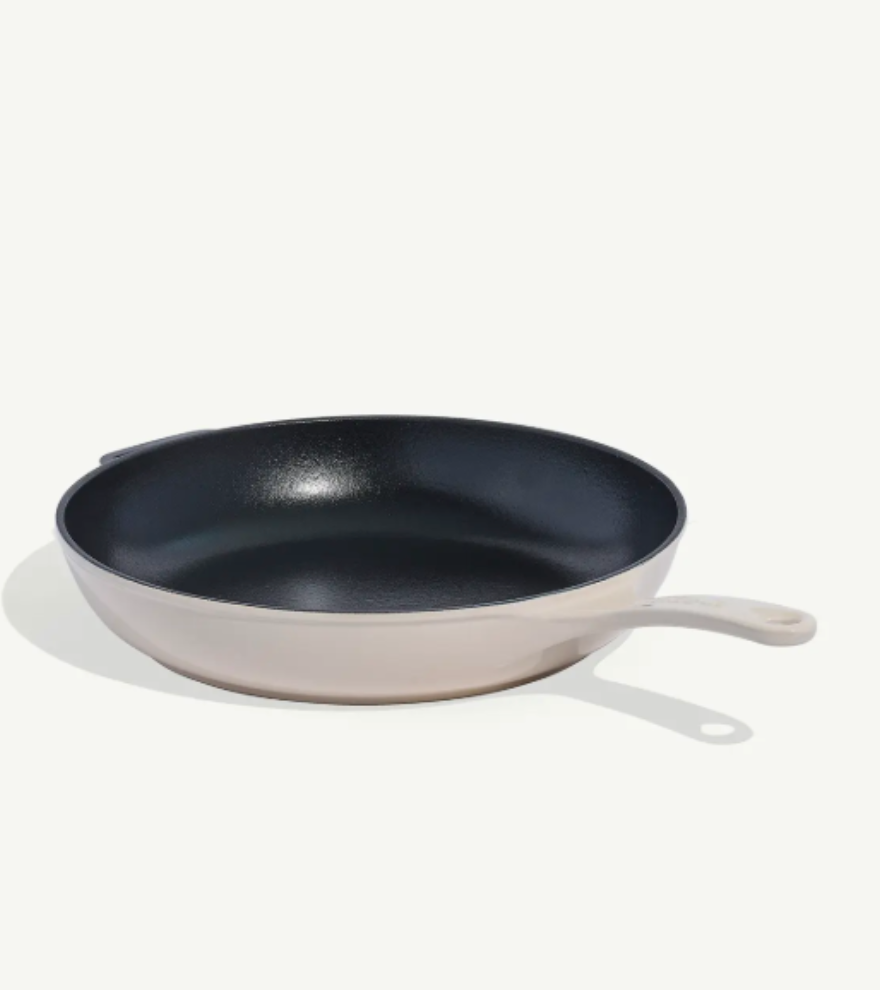 Enameled Cast Iron Skillet- Antique White