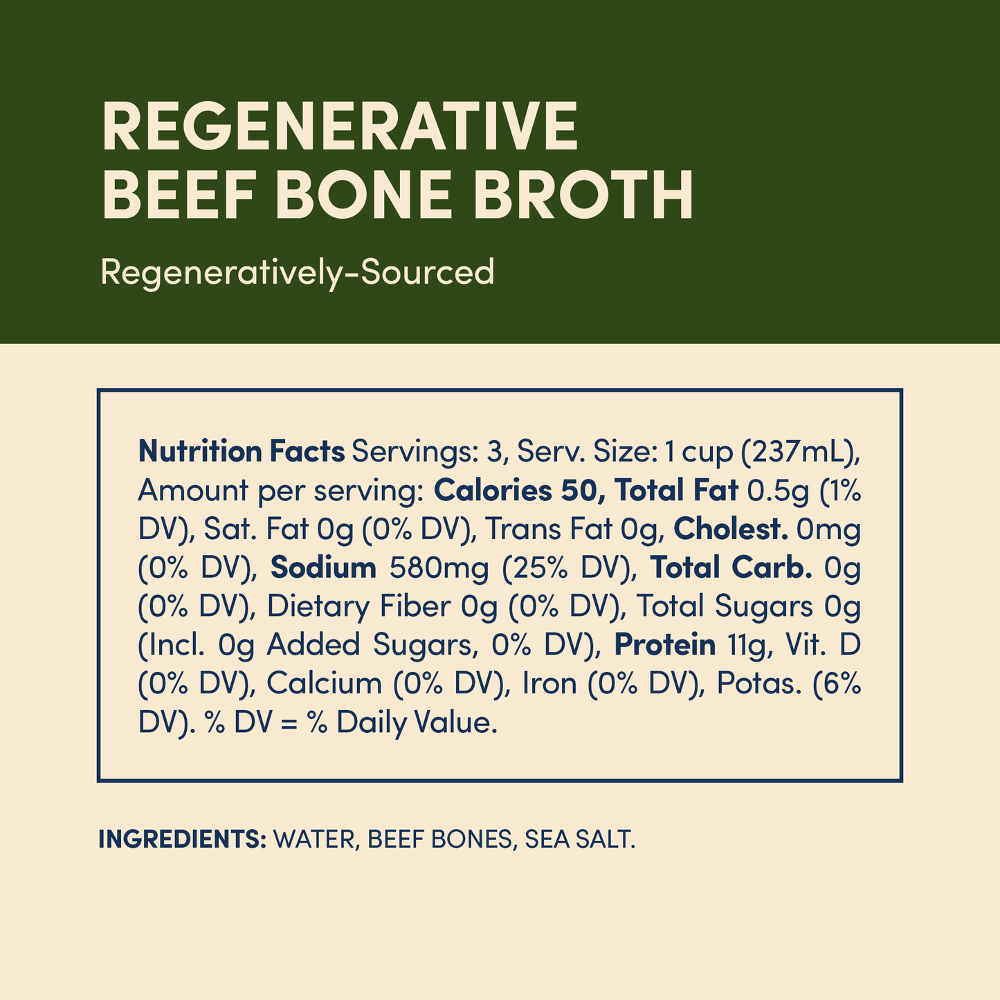 Regenerative Grass-fed Beef Bone Broth 24oz
