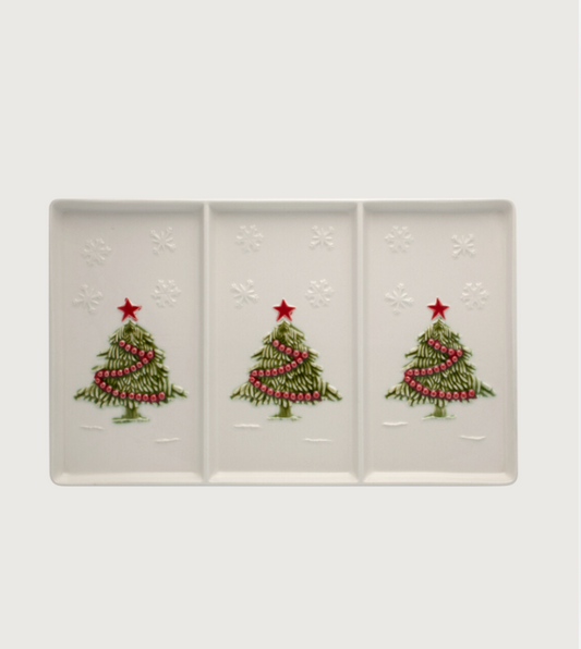 Christmas Tree Tray Portuguese Pottery