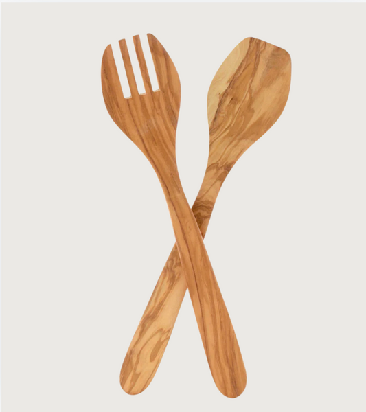 Italian Olive Wood Salad Set