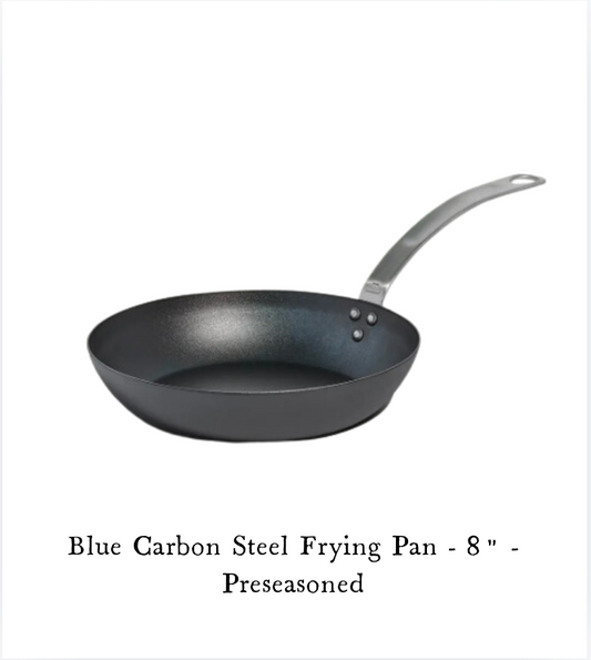 Blue Carbon Steel Frying Pan | Preseasoned