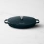 Staub Enameled Cast Iron Oval Gratin with Sea Bass Embossed Lid